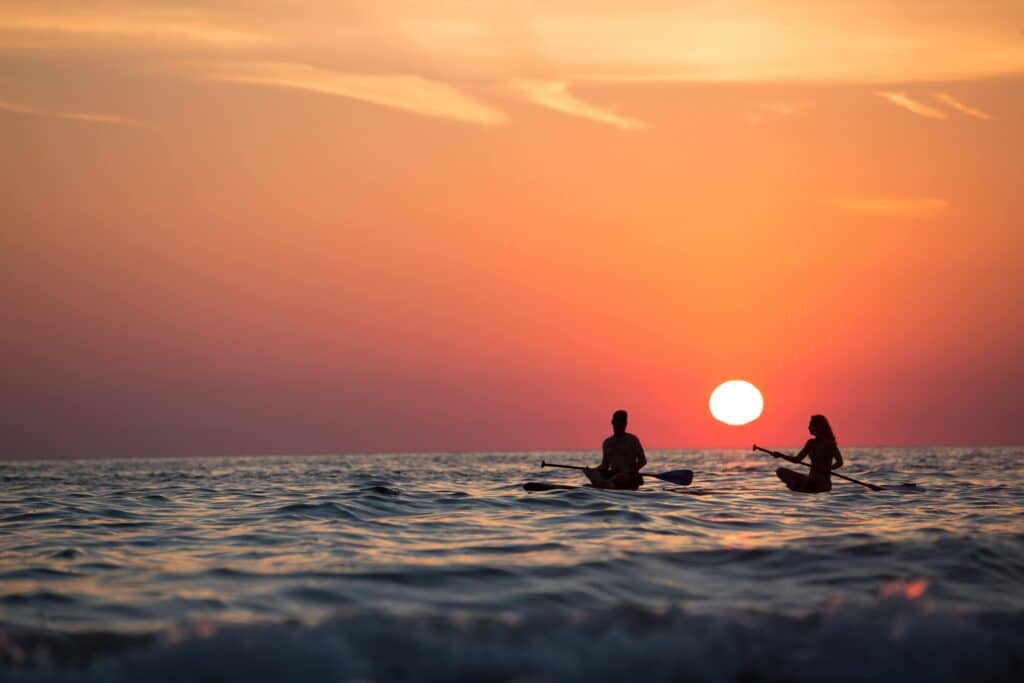 Paddleboarding at Golden Hour